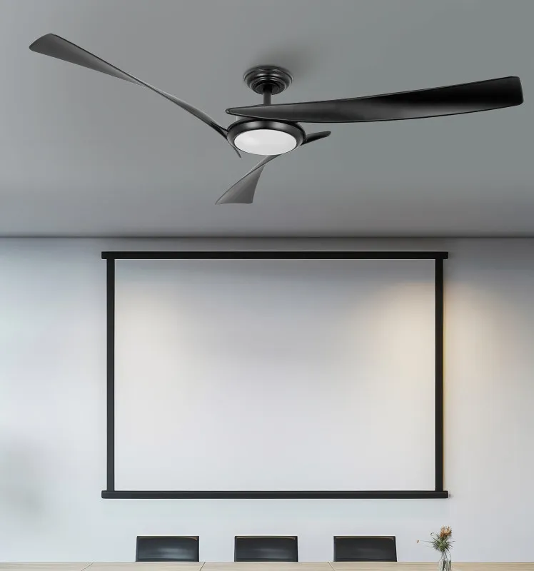 Ventilador Dc Tarento 24w Negro 3aspas 6vel 132d 2424 Lm 3000k, 4000k, 6500k Remoto+ Regulable Intensidad+ Temporizador+ Memoria