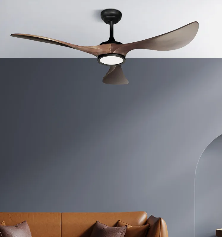 Ventilador Dc Viana 18w Negro/roble 3aspas132d Regulable Intensidad 2250lm 3000k, 4000k, 6000k Remoto+ Temporizador+ Memoria