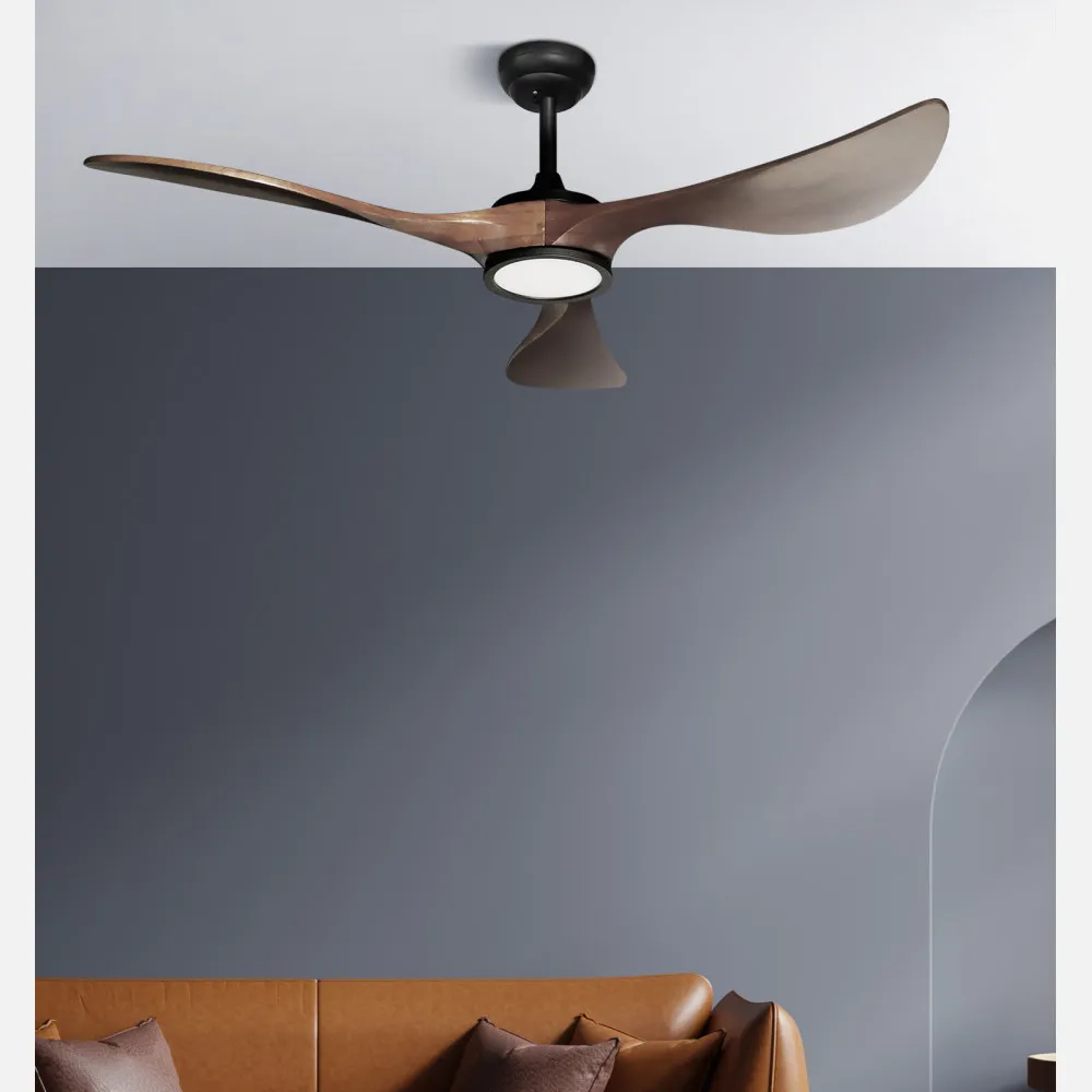 Ventilador Dc Viana 18w Negro/roble 3aspas132d Regulable Intensidad 2250lm 3000k, 4000k, 6000k Remoto+ Temporizador+ Memoria