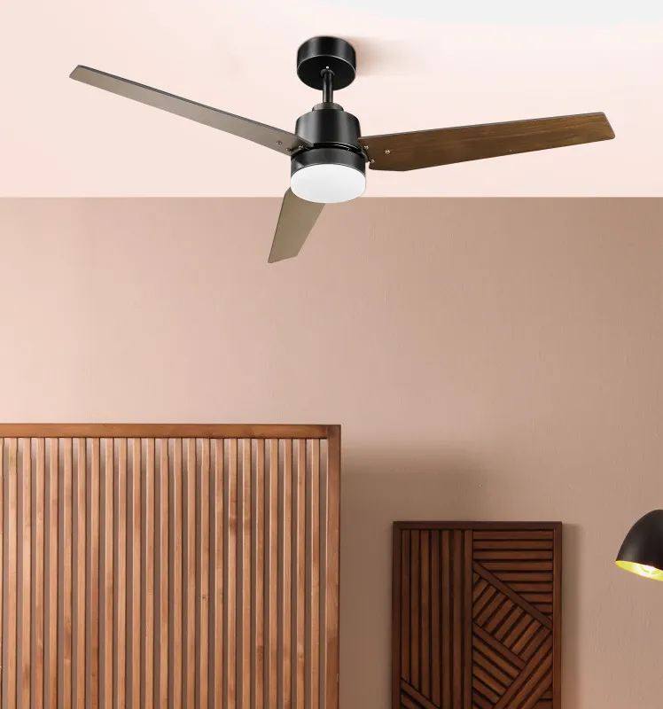 Ventilador Dc Captus 22w Blanco 3aspas Blanco/haya 132d Reg. Intensidad 2180lm 3000k,4000k,6000k Remoto+temporizador+memoria