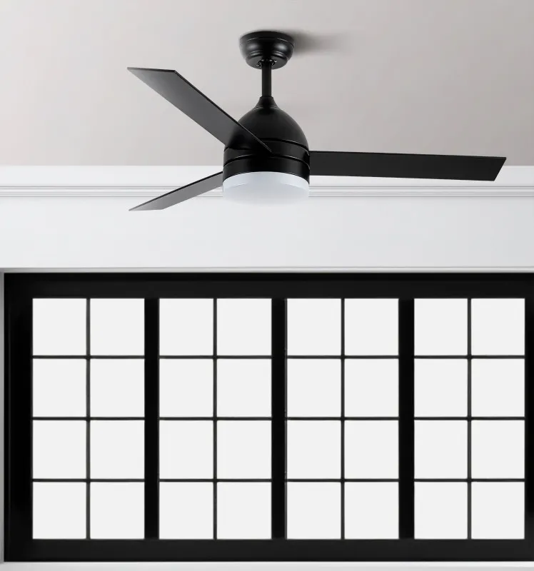 Ventilador Dc Legio 26w Negro 3aspas negro/roble 107d 2950lm 3000-4000-6000k Remoto+memoria+temporizador