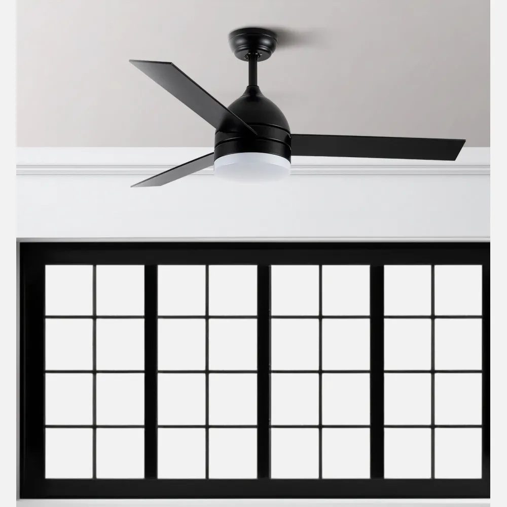 Ventilador Dc Legio 26w Negro 3aspas negro/roble 107d 2950lm 3000-4000-6000k Remoto+memoria+temporizador