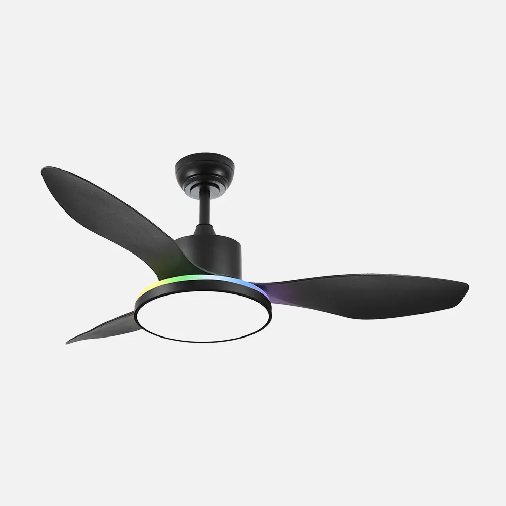 Ventilador Dc 48+7w Mandala Negro 3asp 120d 4080l 3000-4500-6500k+rgb Remo+r.int+memo+temp