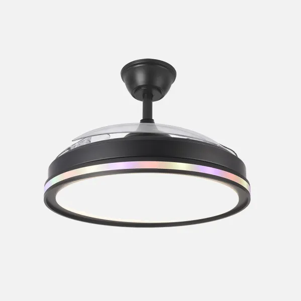 Ventilador Dc 59+7w Cacique Negro 3asp 107d 6980lm 3000-4500-6500k+rgb Remo+r.int+memo+temp