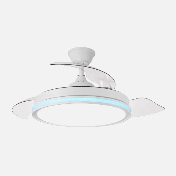 Ventilador Dc 59+7w Cacique Blanco 3asp 107d 6980l 3000-4500-6500k+rgb Remo+r.int+memo+temp