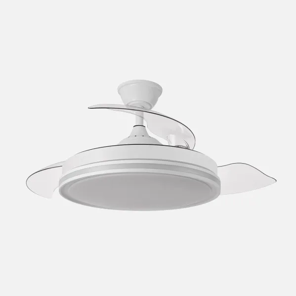 Ventilador Dc 59+7w Cacique Blanco 3asp 107d 6980l 3000-4500-6500k+rgb Remo+r.int+memo+temp