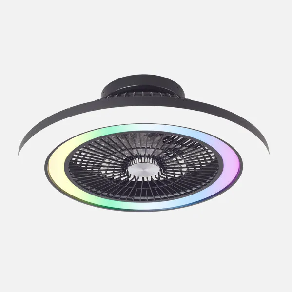 Ventilador Dc 50+7w Antartida Negro 5asp 58d 5400lm 3000-4500-6500k+rgb Remo+r.intensidad+memoria+temporizador