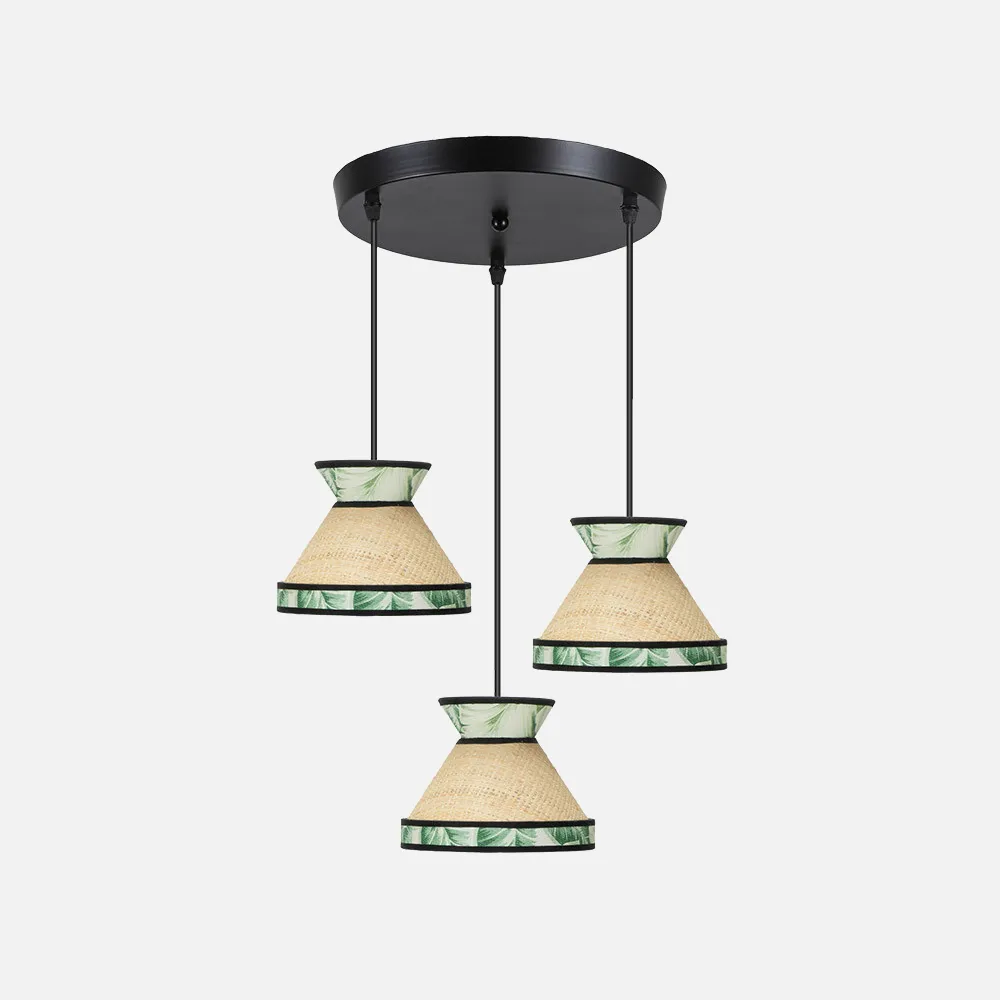 248883006 - Plafon Constantinopla 3xe27 Beis/verde Regx35x35cm
