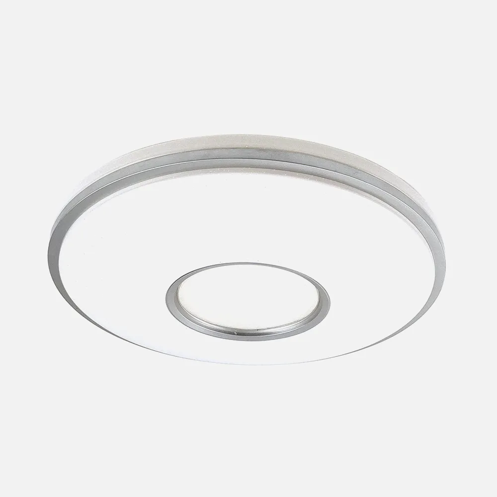 245384510 - Plafon Perote 60w 3000-4000-6500k Blanco/Plata 5880lm 8x49x49cm C/remoto Y Reg.intensidad