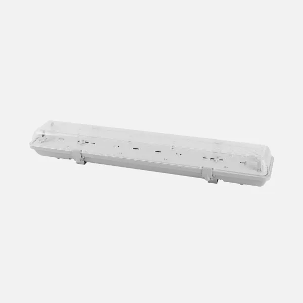Pantalla Estanca Basik  Para Led 2xt8 60cm Ip65  Gris C/reflector Blanco 9,5x66x12,3cm