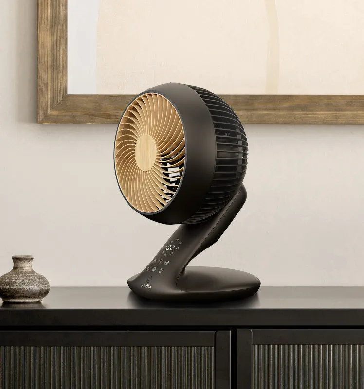Ventilador Dc Sobremesa Miera Negro/haya 20w 8vel Oscilacion 3d.remoto,temporizador 40,5x25,4x23,3cm