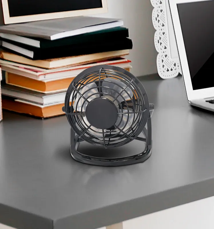 Mini Mesa Fan Tango 2,5w 5v Preto 14,5x14,5x10 Cm Fonte de alimentação ajustável via porta USB