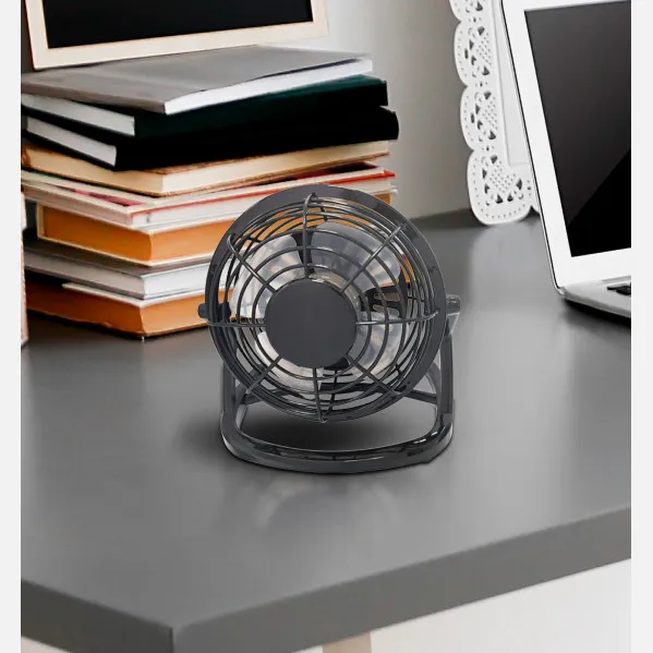 Miniventilador Sobremesa Tango 2,5w 5v Negro 14,5x14,5x10 Cm Orientable Alimentacion Mediante Puerto Usb