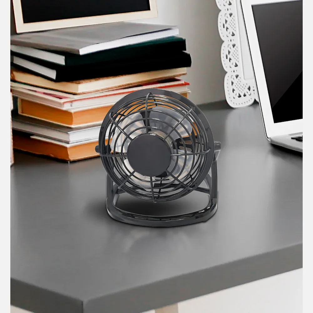 Miniventilador Sobremesa Tango 2,5w 5v Negro 14,5x14,5x10 Cm Orientable Alimentacion Mediante Puerto Usb