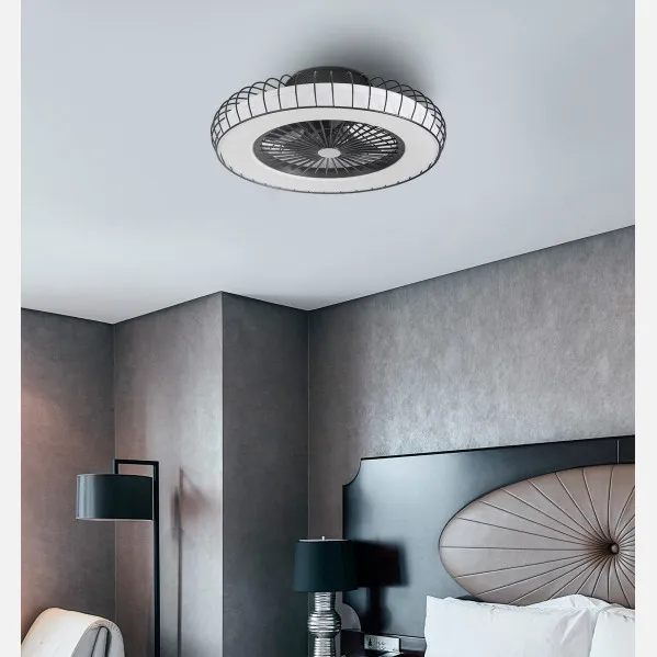 Ventilador 72w Dc Albonez Negro 5 Aspas Transp. 18x53x53cm 6 Vel. 3 Colores C/remoto, Memoria, Temp. Y Reg.Intensidad 6120lm