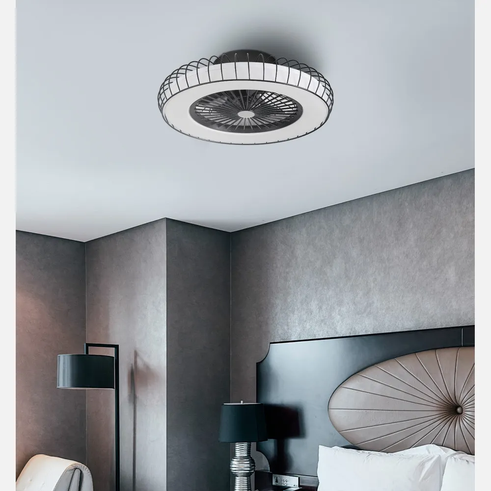 Ventilador 72w Dc Albonez Negro 5 Aspas Transp. 18x53x53cm 6 Vel. 3 Colores C/remoto, Memoria, Temp. Y Reg.Intensidad 6120lm