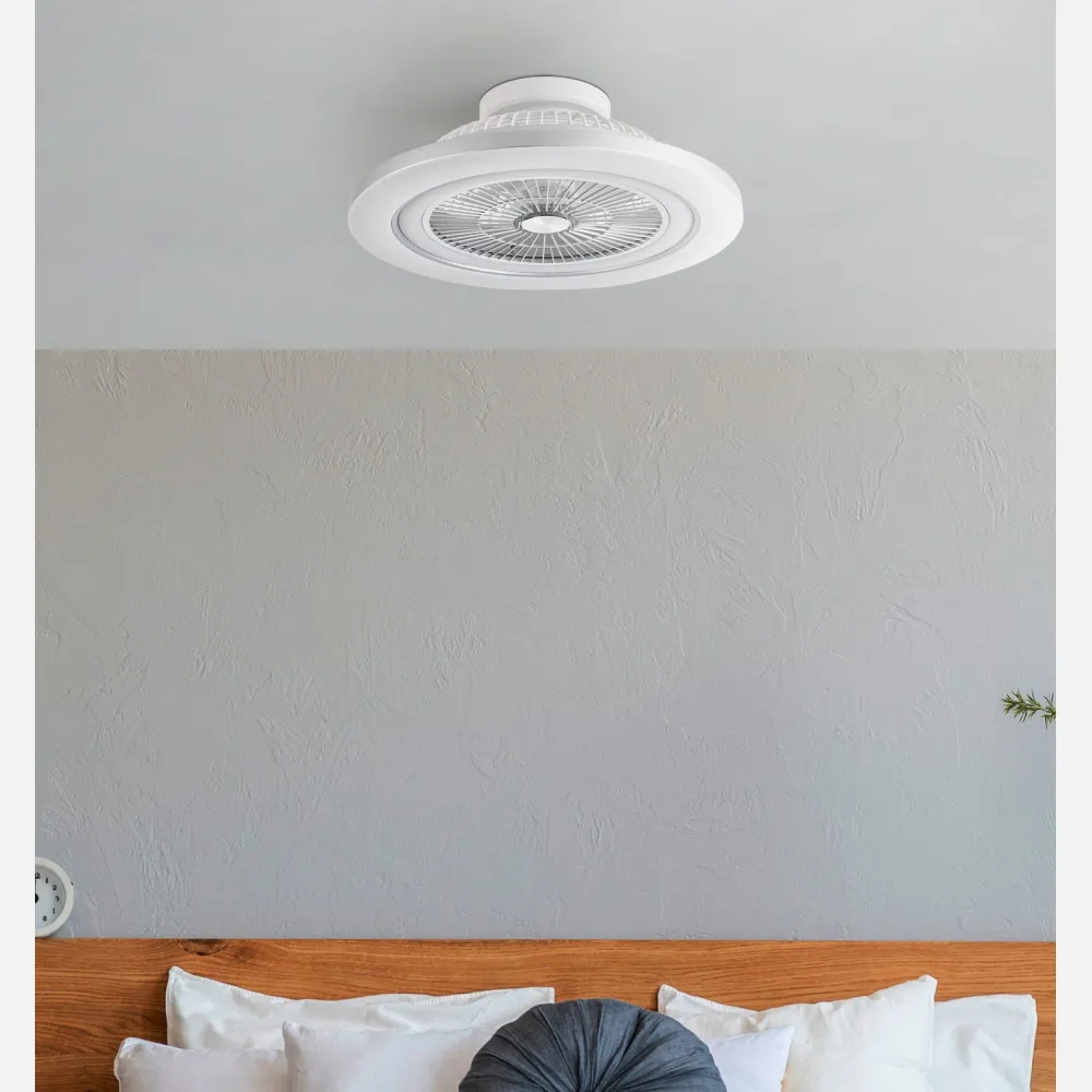 Ventilador 72w Dc Mato Blanco 5Aspas Transp. 22x58x58cm 6 Vel. 3 Colores C/remoto,memoria,temporiz Y Reg.Intensidad 6120lm