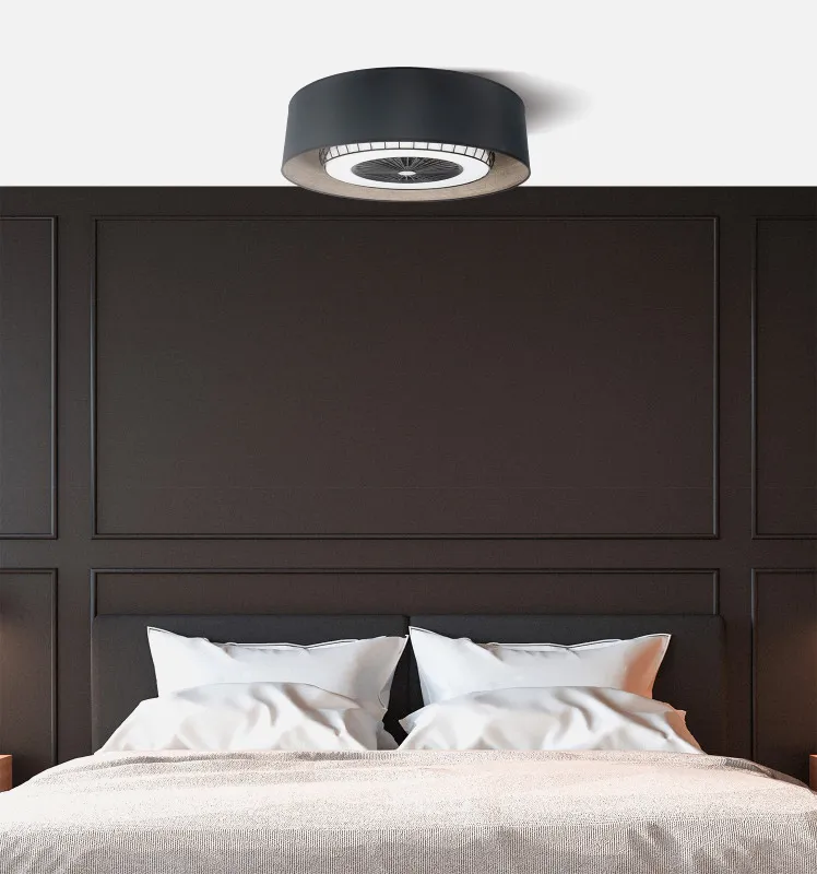 Ventilador DC Tania 72w Negro/madera Gris 5 Aspas 6 Velocidades 3col Remoto,memoria,reg.Intensidad,temporizador 6120lm 70d