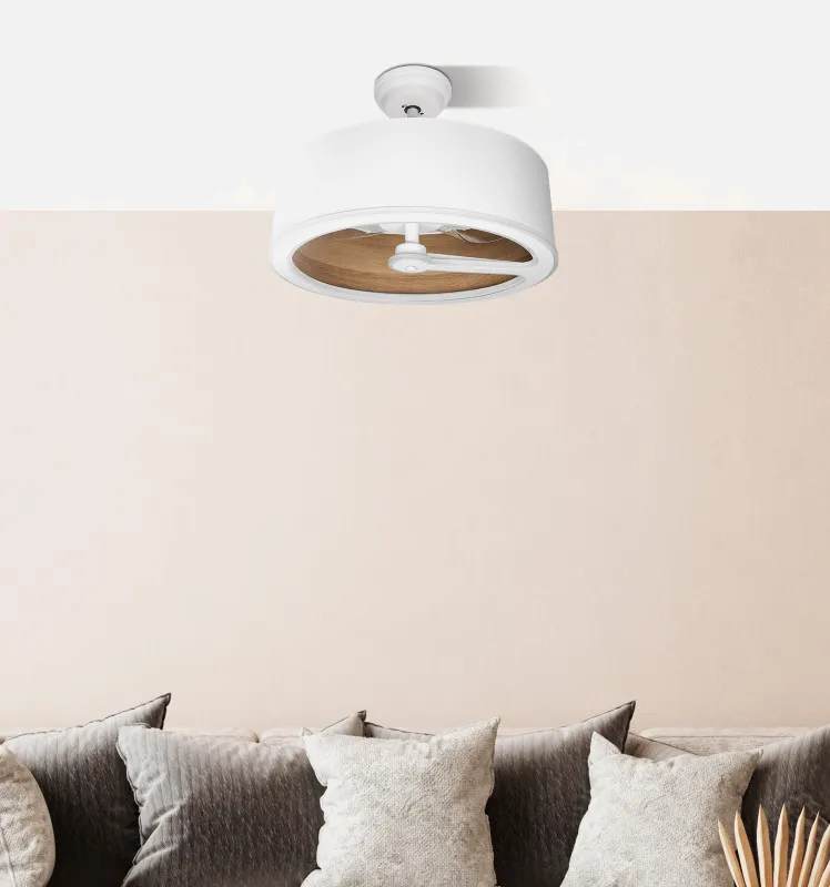 Ventilador Dc Tatiana 110w Blanco/mad.Oscura 3 Aspas 62d 3000-4000-6000k 9350lm Remoto,memoria,temporizador