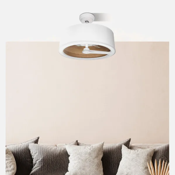 Ventilador Dc Tatiana 110w Blanco/mad.Oscura 3 Aspas 62d 3000-4000-6000k 9350lm Remoto,memoria,temporizador