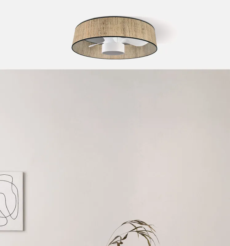 Ventilador Dc 24w Natasha Cañizo/blanco 70d 3 Aspas 6vel. 2390lm 3 Colores Remoto,memoria,temporizador