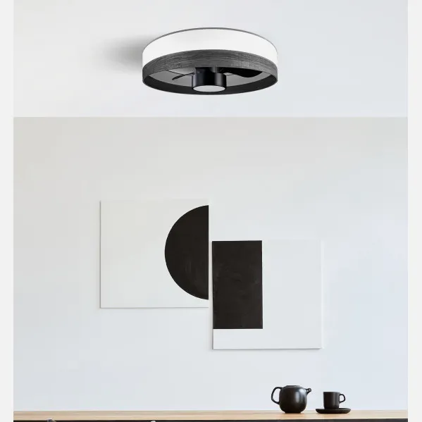 Fan Dc 24w Olga White/mad.black-black 3 Sails 6 Vel. 2390lm 3 Colours, Remote,memory,timer 70d