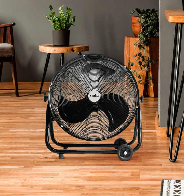 Ventilador Industrial Poniente 240w Negro 85x86x41,5 Cm 3 Velocidades Orientable C/ruedas