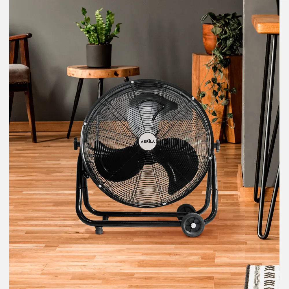 Ventilador Industrial Poniente 240w Negro 85x86x41,5 Cm 3 Velocidades Orientable C/ruedas