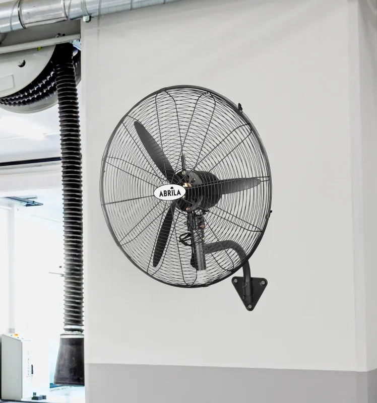 Ventilador Pared Indust.borrasca Negro 3velocidades 280w 3 Aspas Fijo Y Rotatorio 90x81x30cm