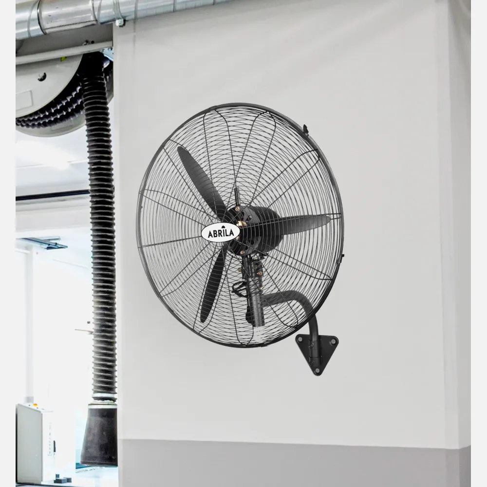 Ventilador Pared Indust.borrasca Negro 3velocidades 280w 3 Aspas Fijo Y Rotatorio 90x81x30cm