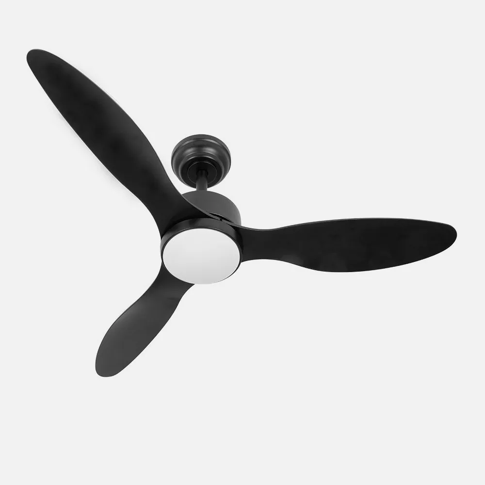 Ventilador Dc Serpa 24w Negro 3aspas 6vel 107d 2424lm 3000-4000-6500k Remoto+regulable Intensidad+temporizador+memoria
