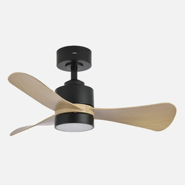 Fan Dc Zepelin 18w 1900lm Black/wood Clara  3sails 91d 3000-4000-6500K Remote,memory And Timer