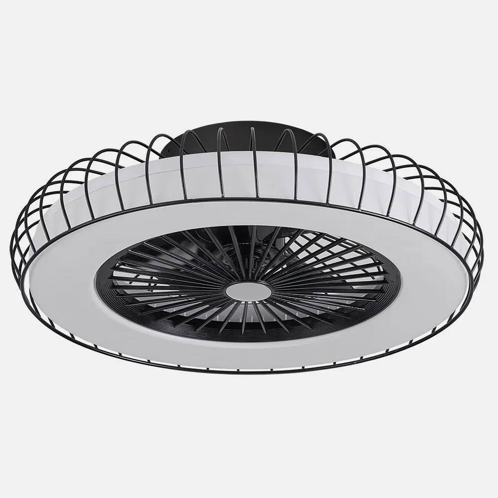 Ventilador 72w Dc Albonez Negro 5 Aspas Transp. 18x53x53cm 6 Vel. 3 Colores C/remoto, Memoria, Temp. Y Reg.Intensidad 6120lm
