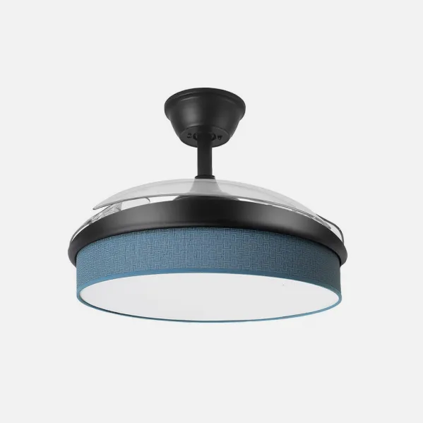Ventilador Dc Moda 72w Negro/azul 91d 3aspas 7200lm 3000-4000-6000k Remoto+ Memoria+ Temporizador