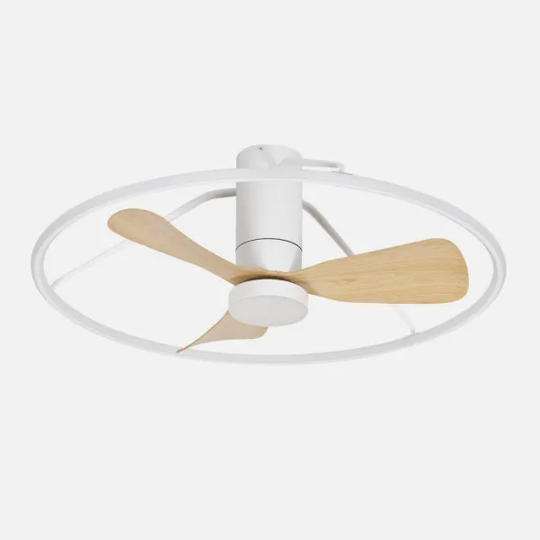 Oporto Dc Fan 56w White/beech 3-blade 84d 5600lm 3000-4000-6500k 6-speed Remote, Timer, 3-way Dimmer Switch