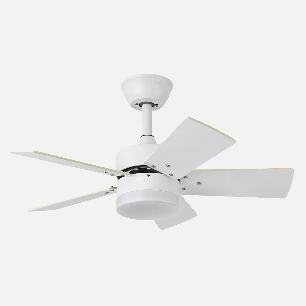 Ventilador Dc Marta 36w Blanco 5 Aspas Rev.  Blanco/haya  41x76d 3060lm C/ Remoto , Memoria Y Temporizador 3000k,4000k,6000k