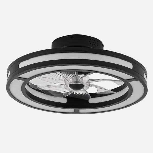 Ventilador DC 58w Kastoria Negro 8 Aspas Abs Transp 50d 6 Velocidades 5900lm 3 Colores C/remoto, Memoria Y Temporizador