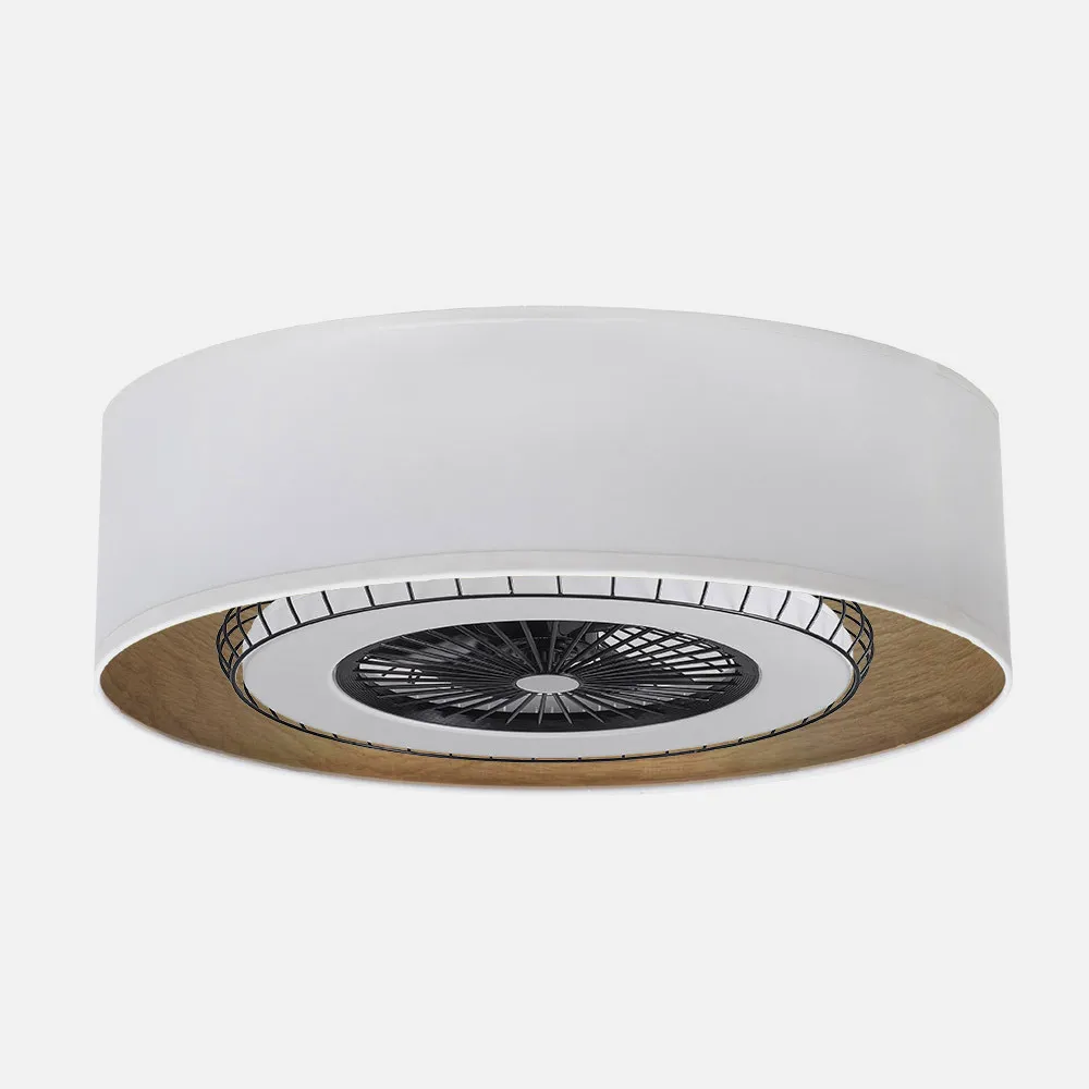 Ventilador DC Tania 72w Blanco/madera Clara 5 Aspas 6 Velocidades 3col Remoto,memoria,reg.Intensidad,temporizador 6120lm 70d