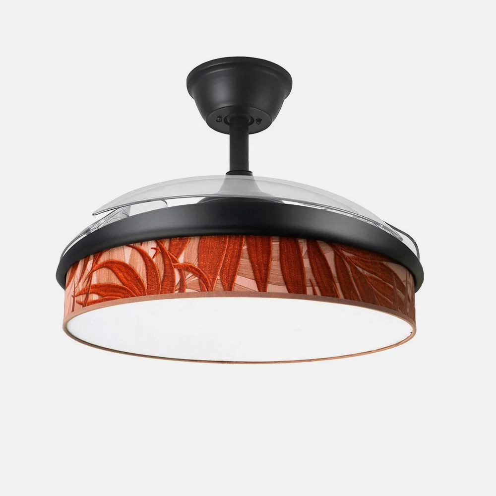 Ventilador Dc Moda 72w Negro/hoja Caldera  91d 3aspas 7200lm 3000k, 4000k, 6000k Remoto+ Memoria+ Temporizador