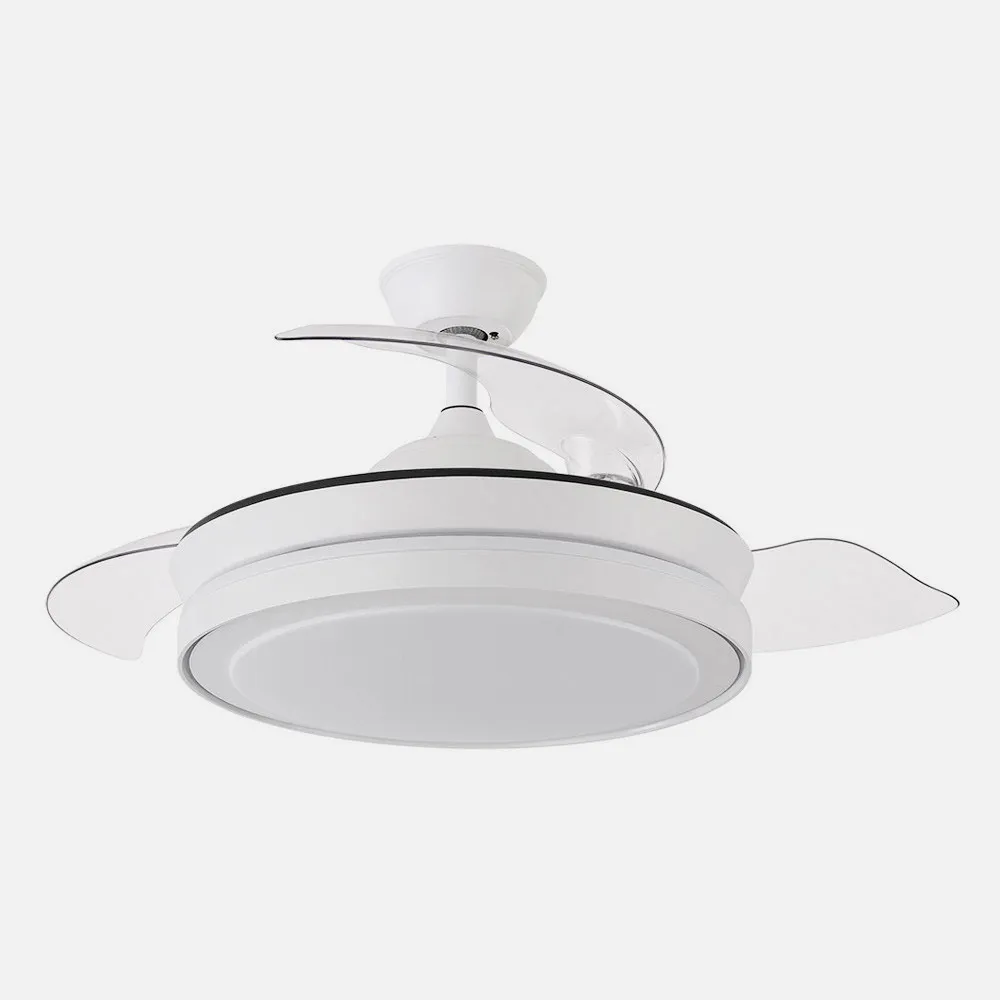 184799001 - Fan Dc Esparta Mini White 59w 6980lm 3asp.desp 91d 3000-4000-6000k Remote+timer+memory