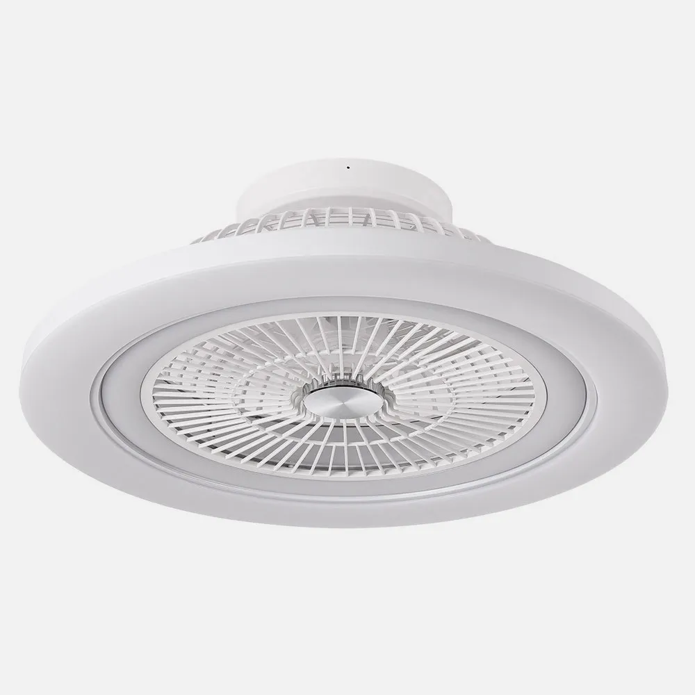 Ventilador 72w Dc Mato Blanco 5Aspas Transp. 22x58x58cm 6 Vel. 3 Colores C/remoto,memoria,temporiz Y Reg.Intensidad 6120lm