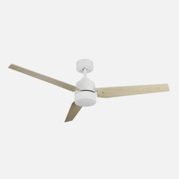 Ventilador Dc Captus 22w Blanco 3aspas Blanco/haya 132d Reg. Intensidad 2180lm 3000k,4000k,6000k Remoto+temporizador+memoria