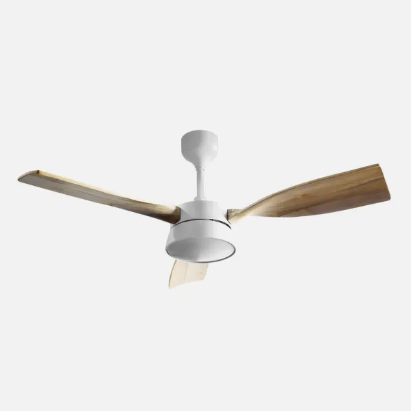 Ventilador Dc Estio 24w Blanco/haya 3aspas132d Regulable Intensidad 2650lm 3000k,4000k,6000k Remoto+temporizador+memoria