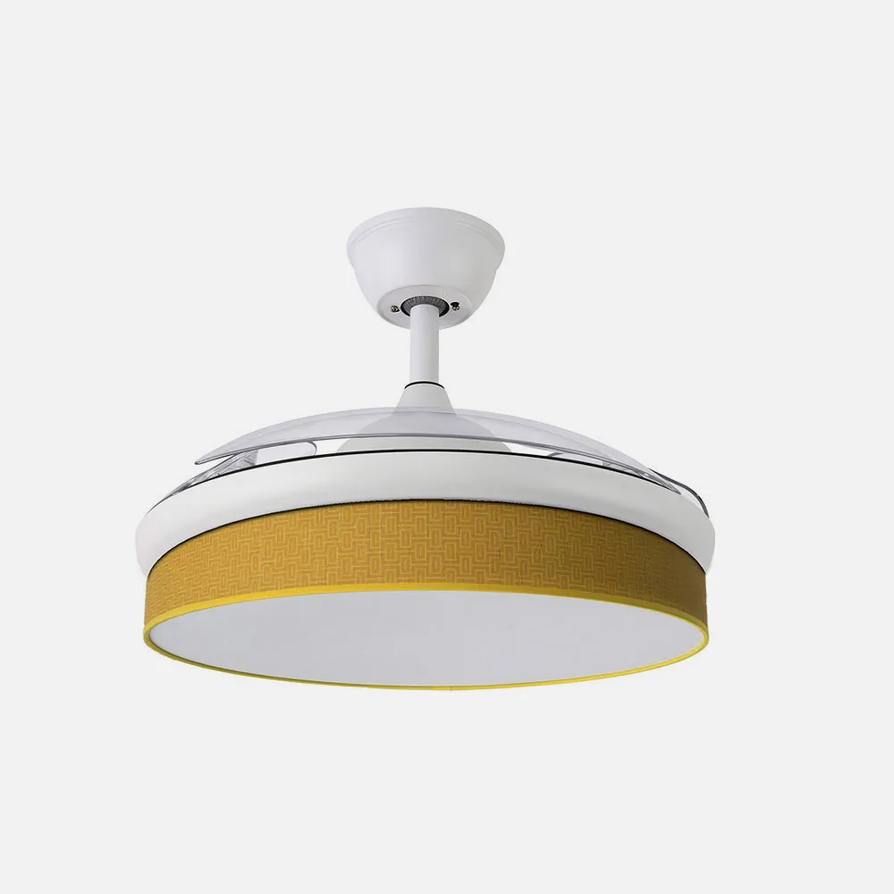Ventilador Dc Moda 72w Blanco/amarillo 108d 3aspas 7200lm 3000-4000-6000k Remoto+memoria+temporizador