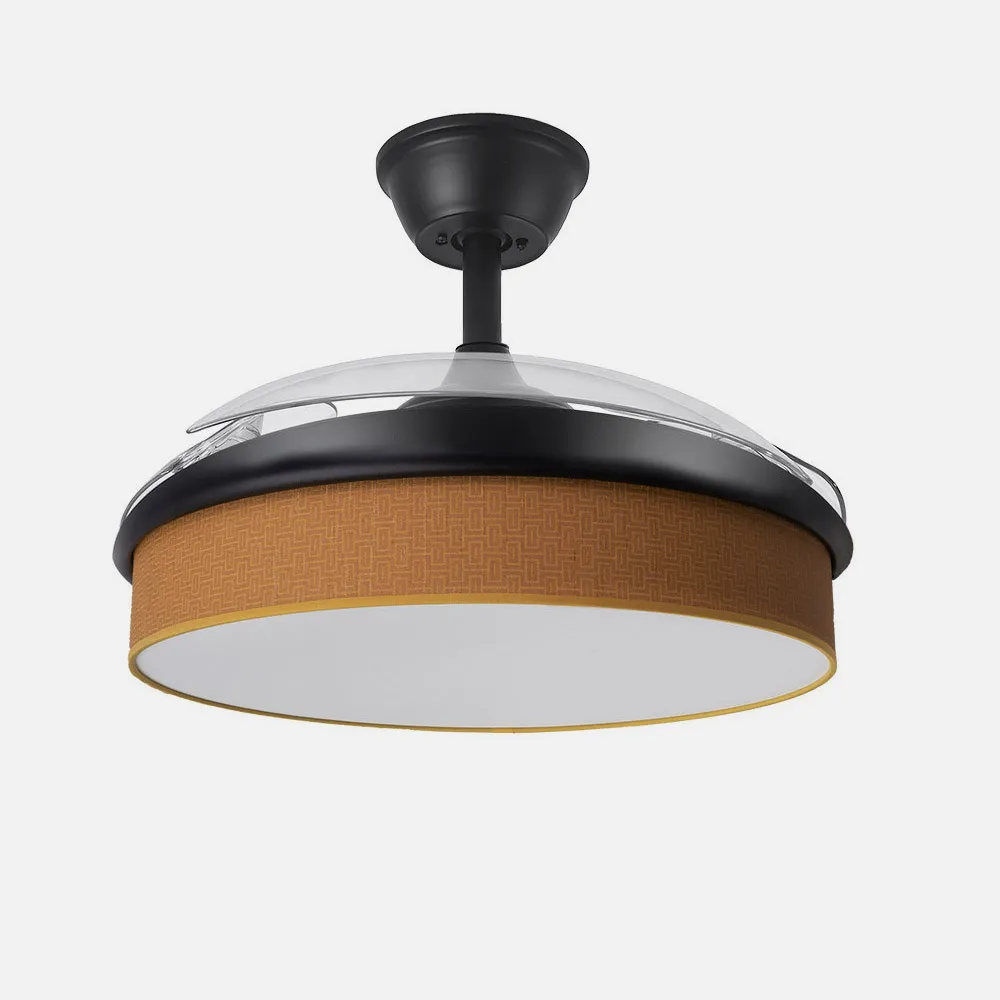 Ventilador Dc Moda 72w Negro/naranja 108d 3aspas 7200lm 3000-4000-6000k Remoto+memoria+temporizador