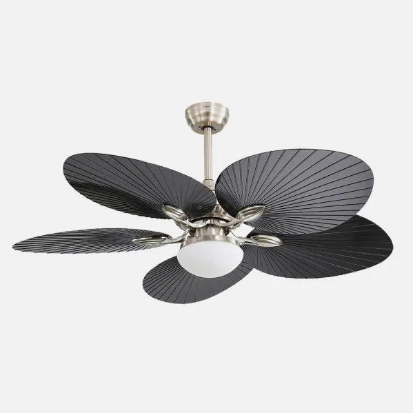Ventilador  Dc Chaw 24w 2950lm Niquel/negro 5asp.6vel.132d  C/remoto, Memoria Y Temp.3000-4000-6000k