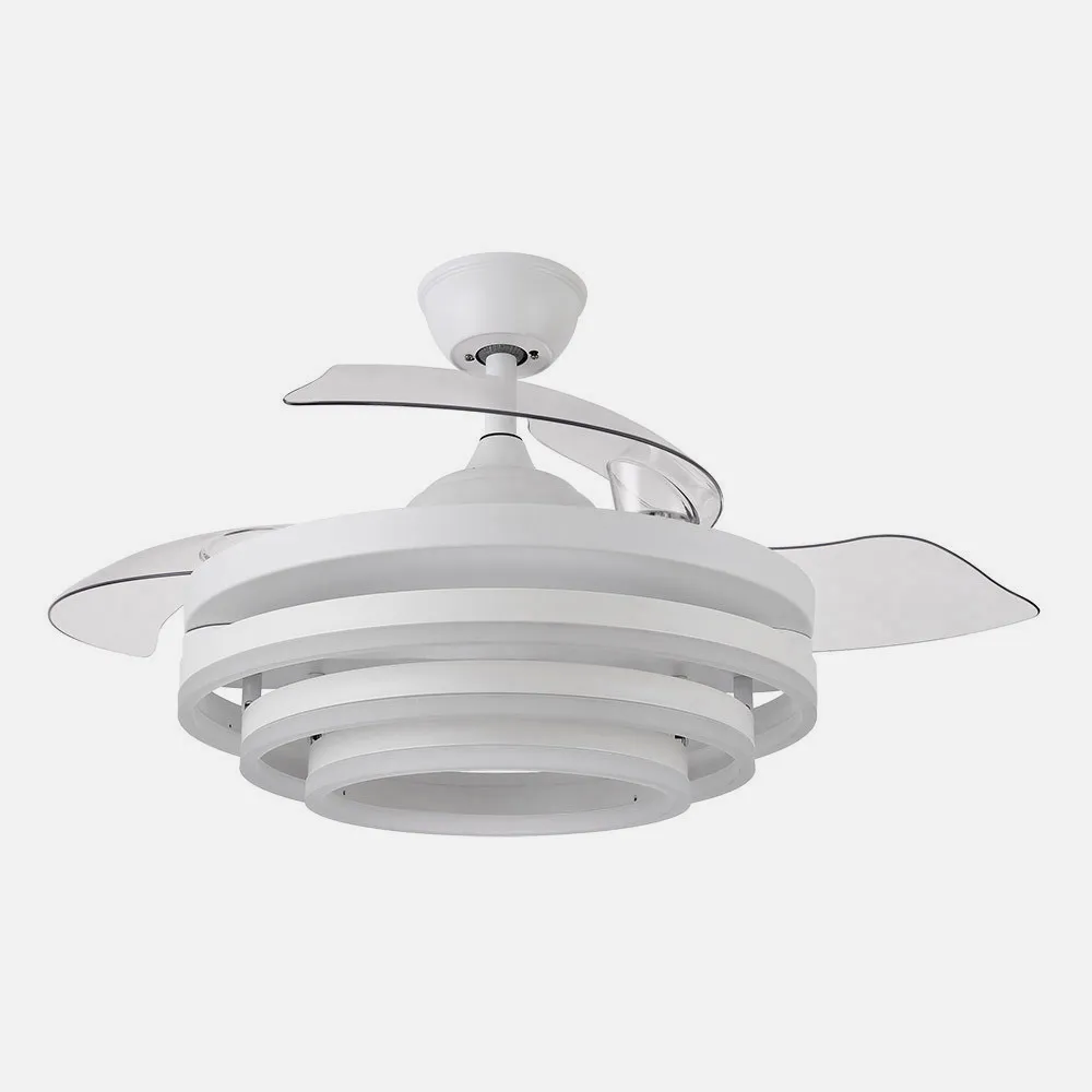 Ventilador 72w Dc Kai Blanco 3 Aspas Transp. 6 Vel. 3 Colores  43/58x50/107 C/remoto,memoria Y temp. 6120lm