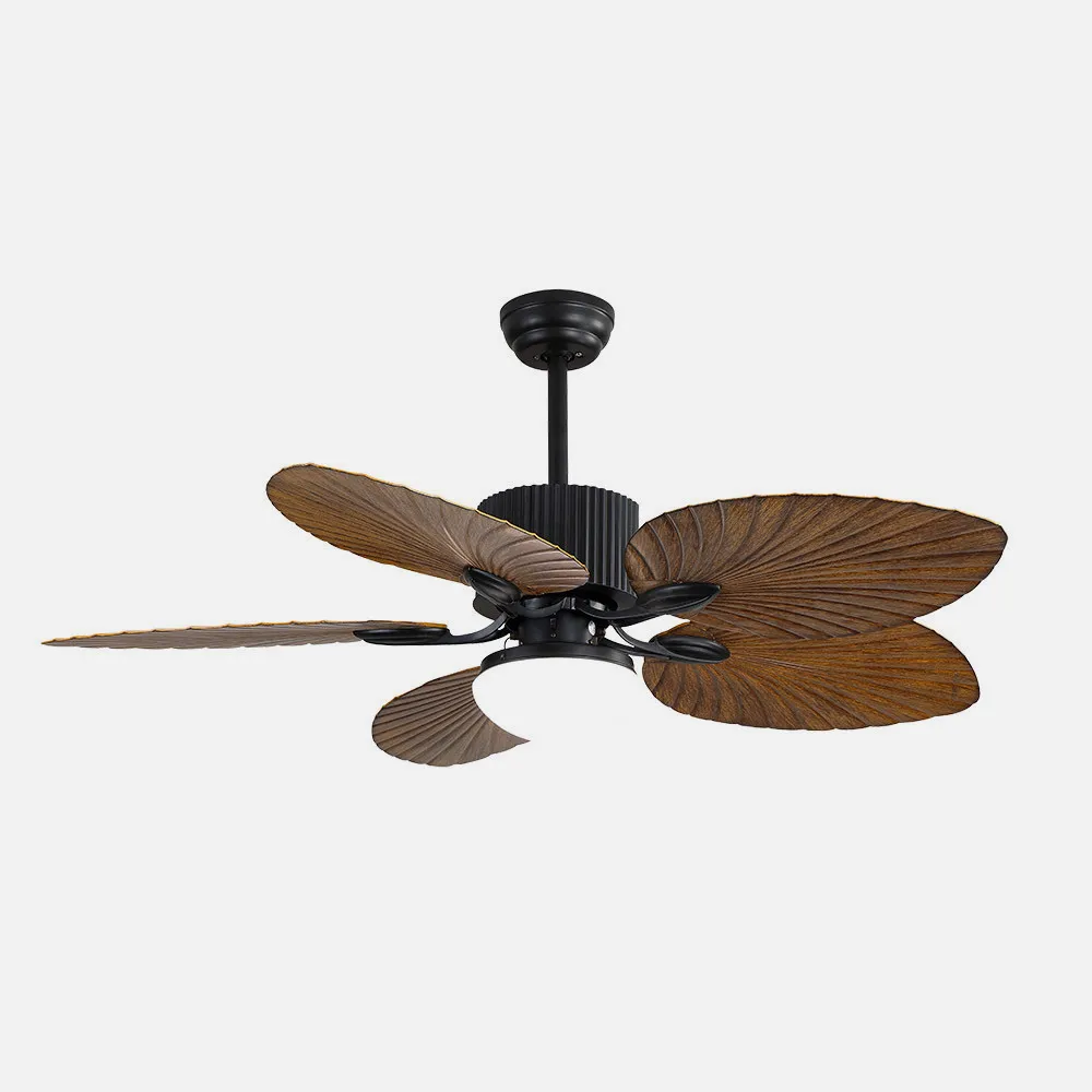 Ventilador Dc 26w Colla Negro 5 Aspas Marron 132cm 6 Velocidades 2950lm Remoto Temporizador Memoria 25