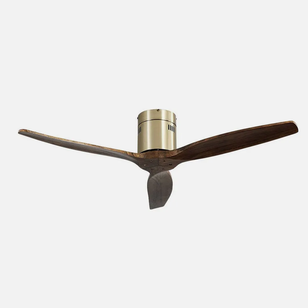 Ventilador Dc Aguilon Cuero 3 Aspas Roble 6 Velocidades Sin Luz Remoto Y Temporiz.132d