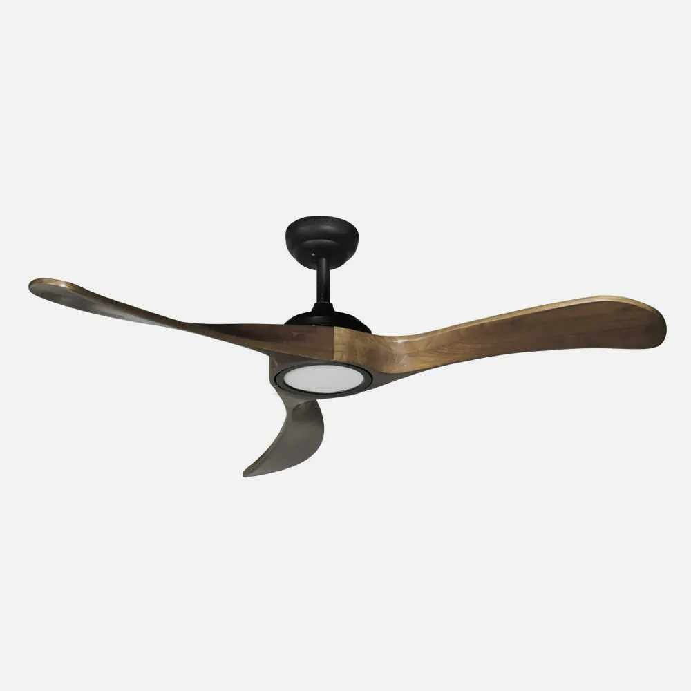 Ventilador Dc Castelo 18w Negro/roble 3aspas 132d Regulable Intensidad 2250lm 3000k,4000k,6000k Remoto+temporizador+memoria